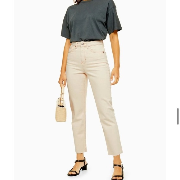 Topshop Denim - TOPSHOP Ecru Straight Jeans 28